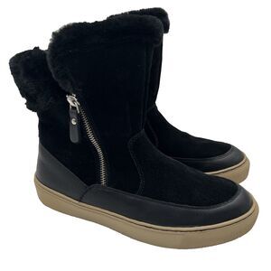 Cougar Waterproof Boot Dresden Firefly Genuine Shearling Suede In Black Sz 8M